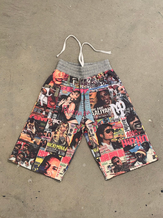 Misguided Paradise 3/4 Magazine Shorts front view